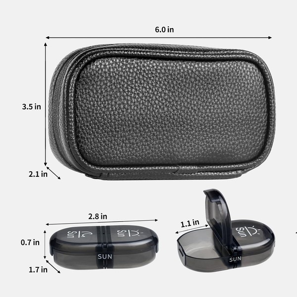 Serfeymi Serfeymi Weekly Travel Pill Organizer 2 Times A Day