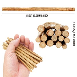 DLUSZERT Pack of 120 Wooden Sticks for Crafts, 10 cm Wooden Block Sticks 0.3-0.5 cm in Diameter, Natural Wooden Sticks Wood Log Sticks, Branches Wooden Sticks for DIY Crafts DIY Props (Wood Colour)