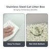 Booche Round High-Sided Stainless Steel Cat Litter Box,Stainless Steel Litter