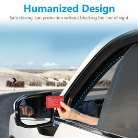 URAQT Magnetic Car Window Sun Shade, 2 Pcs Car Side Window Sunshade Blocks UV Rays, Car Sunshade Protect Baby Kids Adults Pet from Sun Burn, Car Magnetic Curtain Fits Most Vehicles