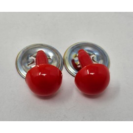 Pair of Zim's 10mm Half Round Plastic Safety Eyes or Noses for Craft Amigurumi Dolls or Puppets (Pack of 10) (Red)
