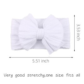 KIDOCHEESE Baby Headbands Super Stretchy Hair Bows Soft Nylon Hairbands Handmade Hair Accessories for Newborn Infant Toddlers