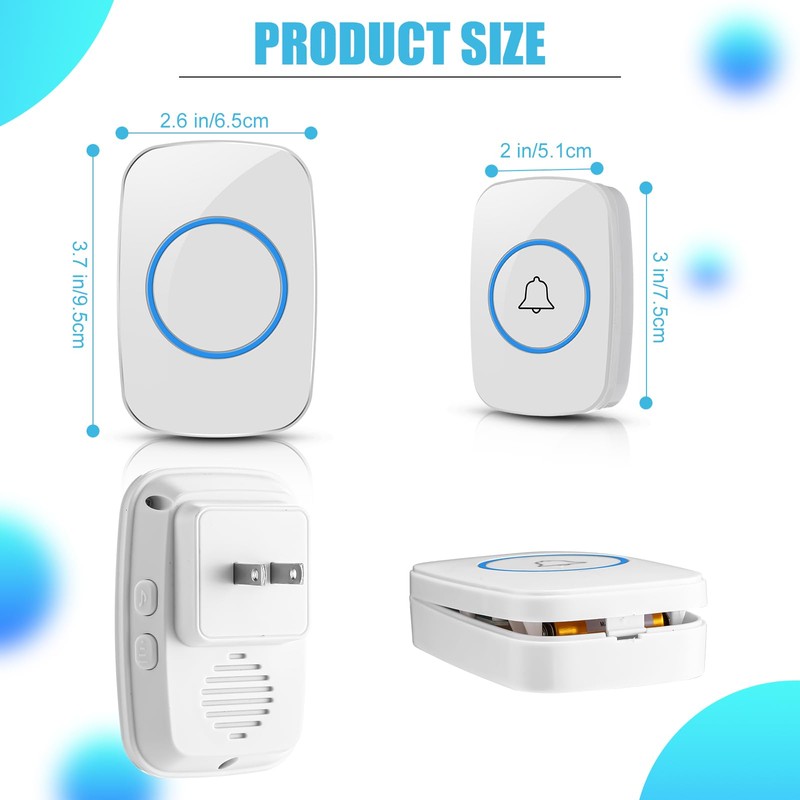 8 Pcs Waterproof Doorbell Kit 4 Pcs Home Doorbell with