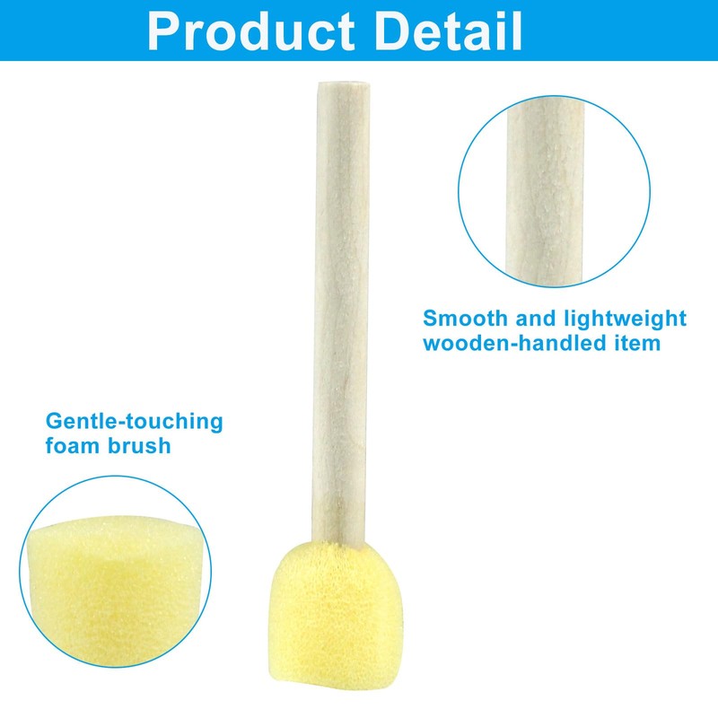 Marvexi 20 Pcs Round Sponge Brush Paint Set 4 Assorted