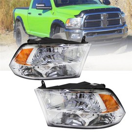 GXYWADY Passenger Side Driver Side Headlights Headlamps Assembly RH LH Replacement for Ram 1500 2009 2010 2011 2012 2013 2014 2015 2016 2017 2018