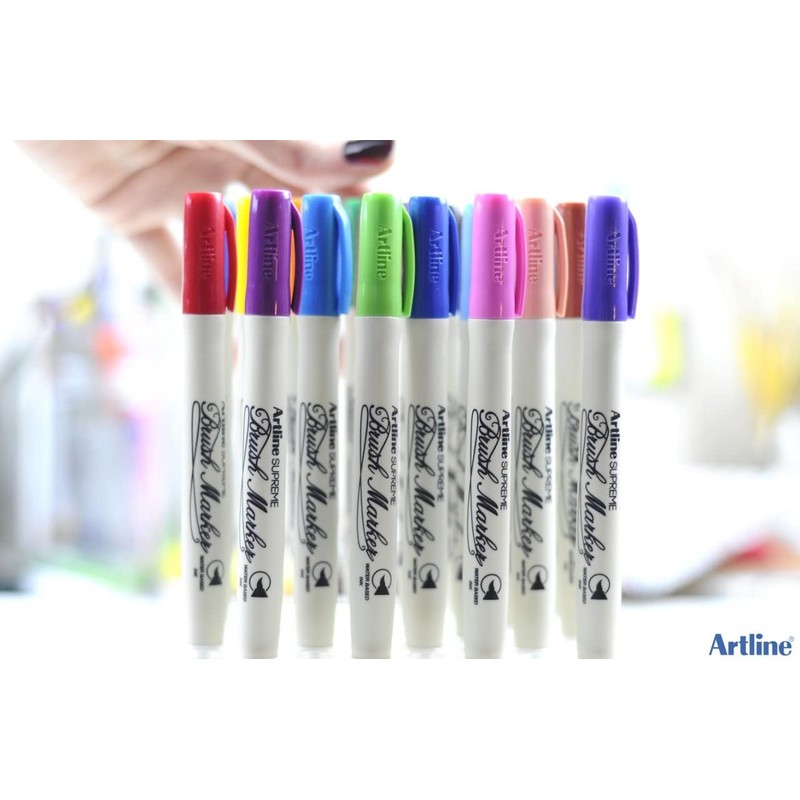 artline Pink Supreme Brush Marker Pen