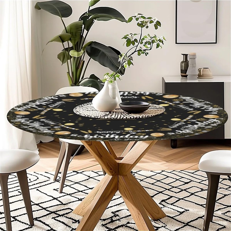 Outdoor Round Tablecloth with Elastic Band 36 In-90cm Elastic Garden