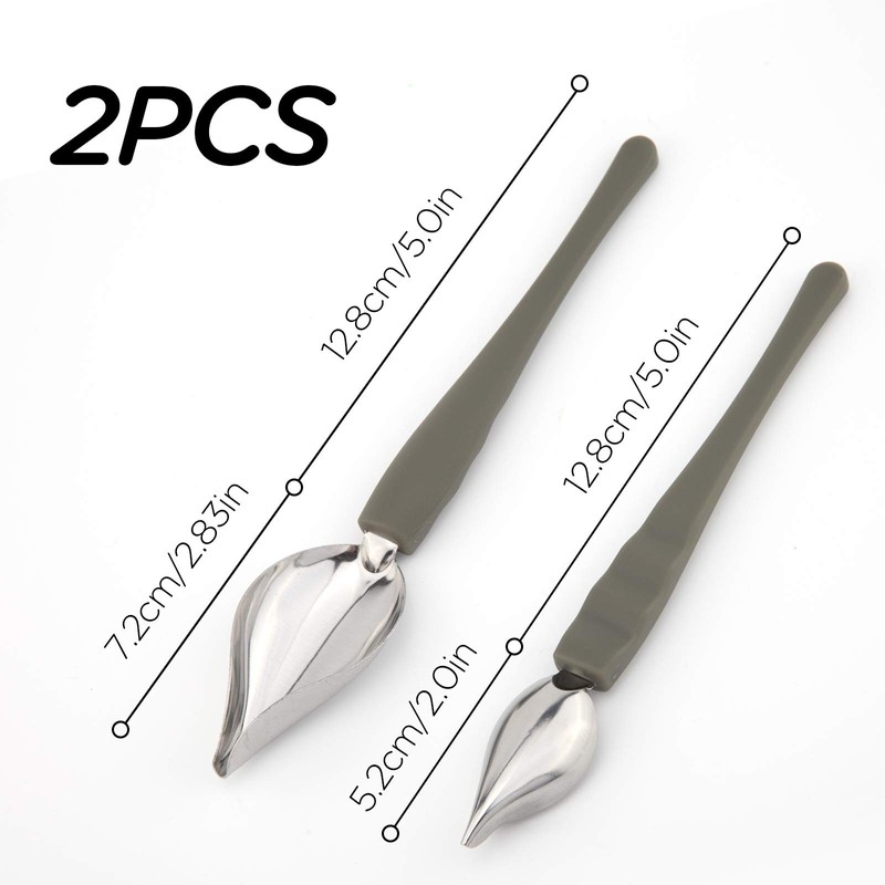 LUTER Pack of 2 Precision Culinary Drawing Decorating Spoons, Stainless