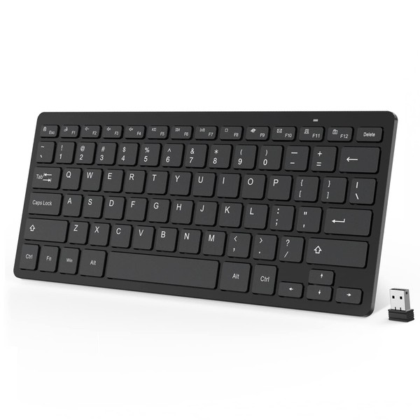 OMOTON Wireless Keyboard, 2.4G USB Keyboard Wireless, Compact and Quiet,