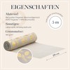 100%Mosel Table Runner, Linen Look, Natural, Pine Cones in Gold,