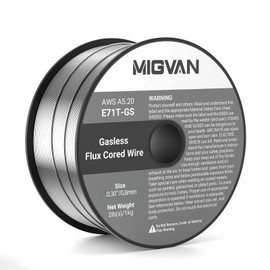 MIGVAN Flux Core Welder Wire .030 Diameter, E71T-GS Gasless Mig Welding Wire 2-Pound/1Kg Strong Spool, Self-shielded Mild Steel Compatible With Lincoln Miller Forney Harbor Welder