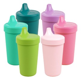 Re-Play Spill-Proof Sippy Cups - Reusable 10 Oz Set of 6, Dishwasher & Microwave Safe, Made in USA, Fairytale