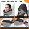 Vzpeun Neck Pillow for Travel - Hooded Memory Foam Plane