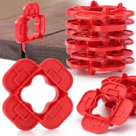 6 Packs 4-in-1 Multi-Size Deck Spacers Tool (5/32", 3/16", 1/4", 5/16") for Composite, PVC, Hardwood & Pressure Treated Decking Board - Red & Blue Options, Easy-to-Use Deck Board Spacers Gap Tool