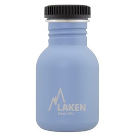 Laken Basic Steel Bottle, Stainless Steel Bottle for Children and Adults, Standard Mouth and Screw Cap, 0.35 L, Blue