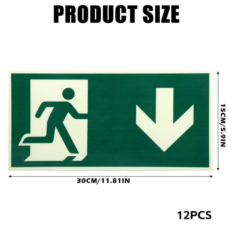 Emergency Exit Sign 300 x 150 mm Extra Photoluminescent Emergency