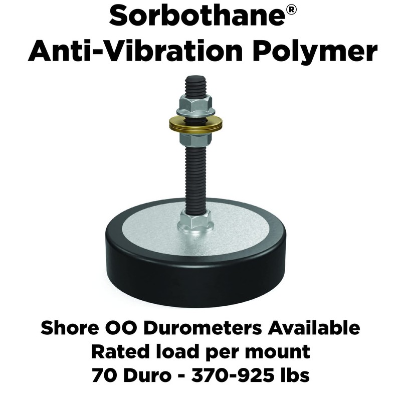 Isolate It!: Sorbothane Anti-Vibration Leveling Mount - 3/8-16 3" Stud