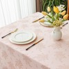 Romanstile Jacquard Rectangle Tablecloth, Waterproof Elegant Damask Rose Floral Pattern