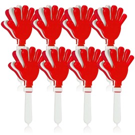 8Pcs Jumbo 7.5 Inch Hand Clappers Noise Makers Giant Large Plastic Noisemakers for Sporting Event Ball Dance Fiesta Birthday Game Accessories Party Supplies (red)