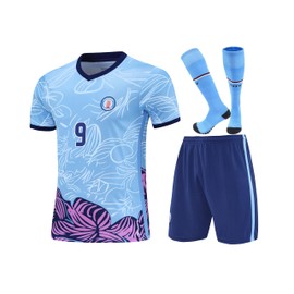 URAISEUS Kids Soccer Jerseys Tracksuit For Boys and Girls Youth Shirts and Shorts +Sock (12-13years)