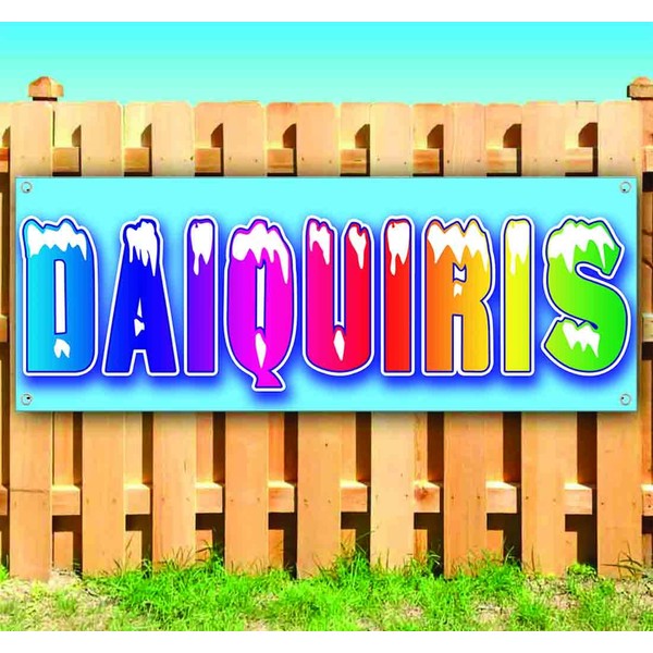 Rainbow Daiquiris Banner 13 oz | Non-Fabric | Heavy-Duty Vinyl