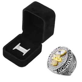 guancrown 2025 Fantasy Football Championship Ring Award Prize Trophy Sports Winner FFL Champion Ring With Box (size 14 with free box)