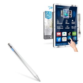 BoxWave Stylus Pen Compatible with Leotachi 21.5 in Smart Mirror Bathroom TV - AccuPoint Active Stylus, Electronic Stylus with Ultra Fine Tip - Metallic Silver