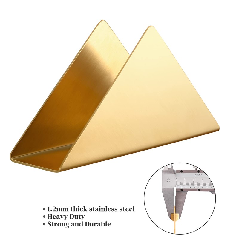 Gold Stainless Steel 304# Napkin Holder, Triangle Cocktail Napkin Dispenser