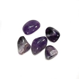 Amethyst Tumbled Gemstones Bulk - Bag of 5 | Hand Selected A-Grade | Polished Natural Gemstones for Displays, Personal Use, and Gifts!