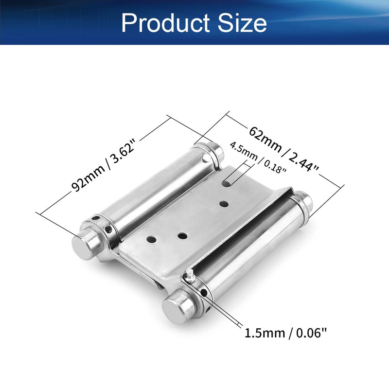 Yinpecly 3 inches Double Action Spring Hinge Stainless Steel Brushed