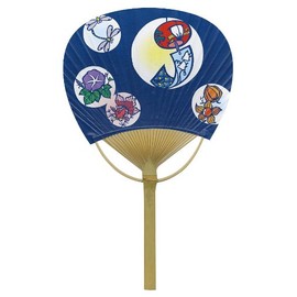 Shikoku Group Fan Fan Uchiwa Traditional Poetry Approx. 7.9 x 12.6 inches (20 x 32 cm)