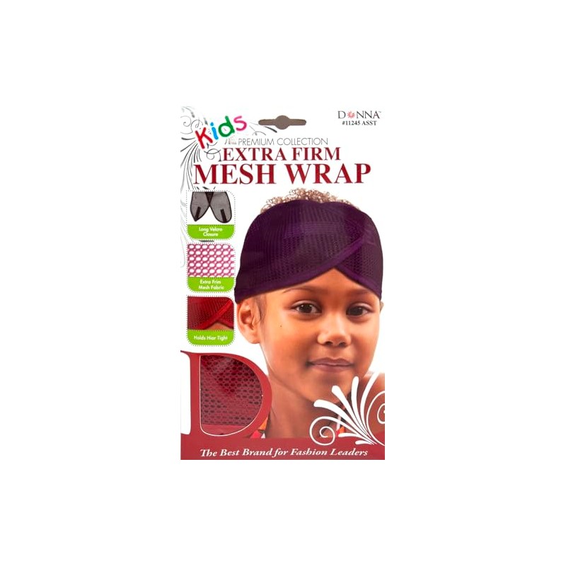 DONNA Kids Extra Firm Mesh Wrap Silk Hair Wrap for