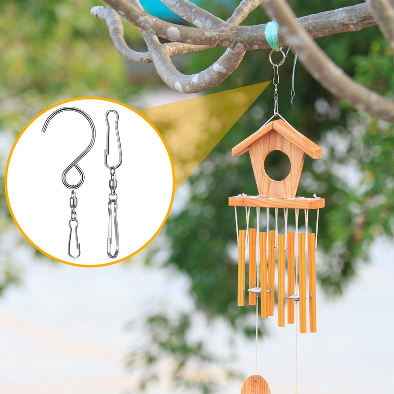 Jetec 30 Pieces Wind Spinner Swivel Hooks 360 Degree Dual