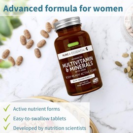 Advanced Methylated Multivitamin & Minerals for Women with Gentle Iron, 180 Tablets, Methyl Folate & B12, Sustained Release, Clean Label, Easy to Swallow, Vegan, 90 Servings, by Igennus