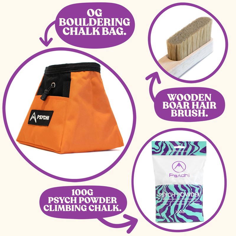 Psychi OG Chalk Bucket Bag Starter Pack Bundle for Rock