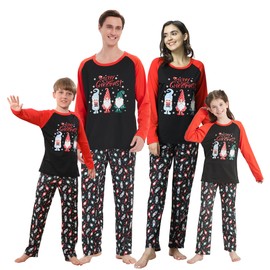 Vozanet Christmas Family Matching Pajama Sets 2PCS Lovely Jammies Whole Family Santa Claus Snowflake Xmas Sleepwear, RaglanSanta-Kids, 10Y