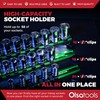 Olsa Tools Aluminum Socket Organizer, 3pc Set - Green Socket