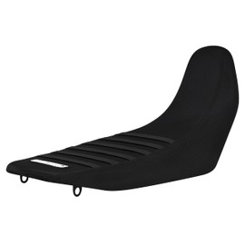 Enjoy Mfg Ribbed Seat Cover - Compatible Fit for 2023-2024 Honda CRF 300 Rally All Black W/Ribs #410 (All Black/Black Ribs)
