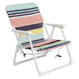 Oxford Cloth White Iron Frame Beach Chair Load Bearing 100kg Small Size Portable Foldable Camping Chair