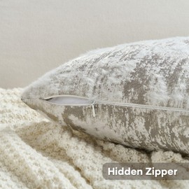 FUTEI Grey White Decorative Throw Pillow Covers 24x24 Inch Set of 2,Soft Faux Cashmere Jacquard - Textured & Cozy Euro Pillow Shams,Modern Home Decor for Couch Bed Living Room