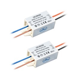 HHTUN 12V Power Supply 12W LED Driver Waterproof IP67,100V-265V AC to 12V DC Suitable for Various Low-Voltage Lamps Such as Strip Lights and line Lights, Small Size, Easy to Connect (2-Pack)