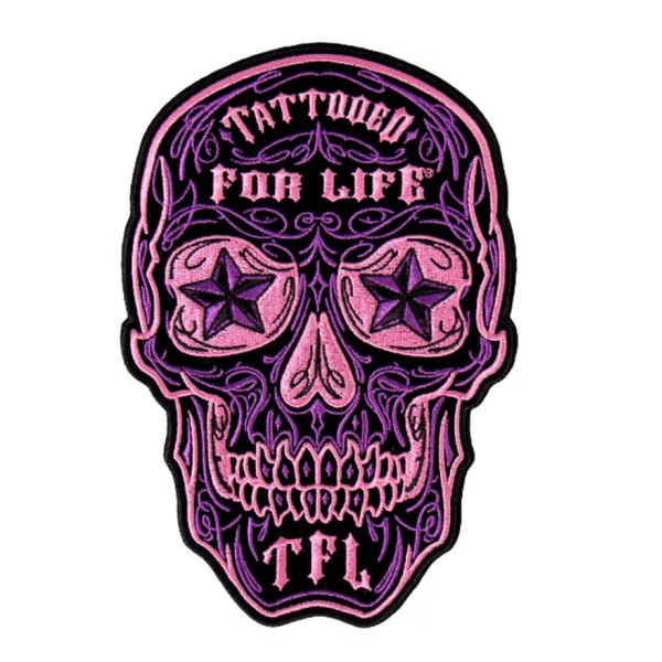 Day of the Dead SKULL EMROIDERED 8 INCH IRON ON