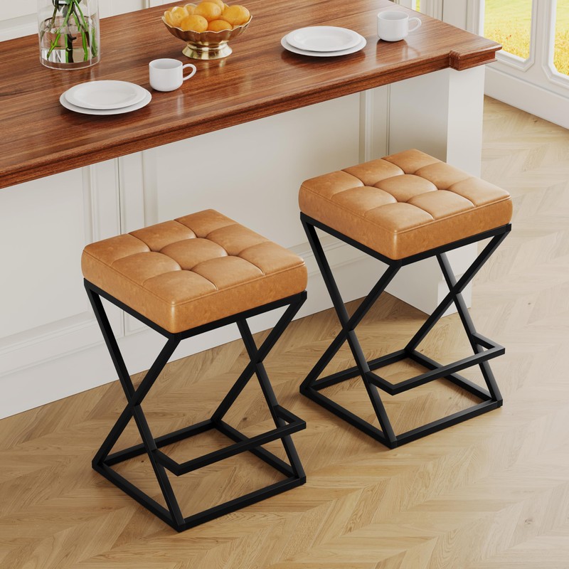 Andeworld 26" Counter Height Bar Stools Set of 2- Backless