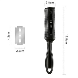 XINSHEYE Hair Cutter, Barber Comb, Hair Cutting (Black, White, Pink/Set of 3), Leather Cut, Comb, Cut Scissors Comb, Double-Sided Shaving Comb, Unisex