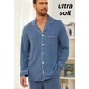 U2SKIIN Men's Long Stretch Pyjamas with Button Placket Pyjamas Set