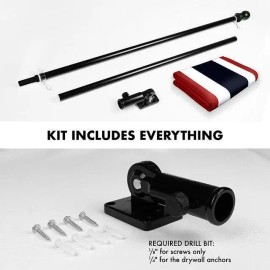 UD_G128 Combo Pack: 6 Feet Tangle Free Spinning Flagpole (Black) Thailand Thai Flag 3x5 ft Printed 150D Brass Grommets (Flag Inc