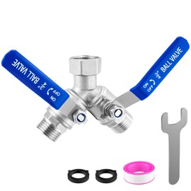 304 Stainless Steel Garden Hose Splitter 2 Way Heavy Duty Lead-Free Garden Hose Y Splitter, 3/4" GHT Water Hose Splitter 2 Way, Full Flow Garden Hose Splitter Adapter With Wrench