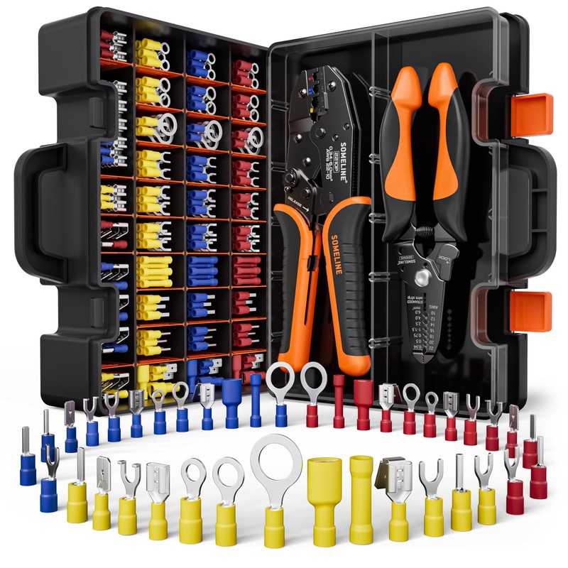 SOMELINE Wire Terminals Crimping Tool, with 45 Sizes Insulated Ratcheting