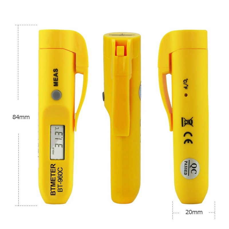 Mini Digital Infrared Thermometer BTMETER BT-960C Temperature Pen with Pocket