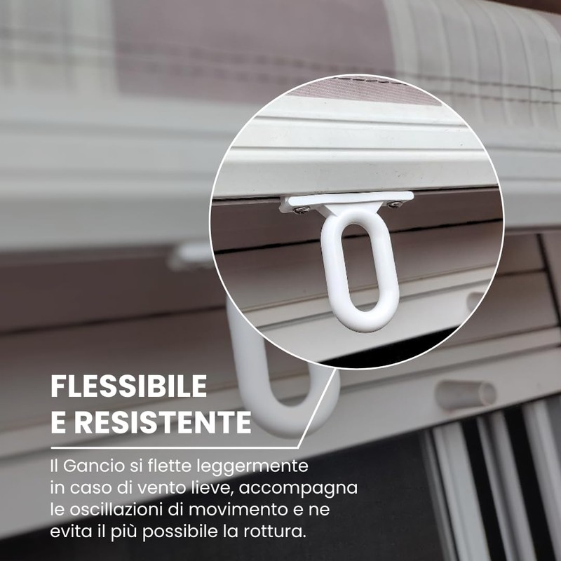 TENDAGGIMANIA Ganci per Tende da Sole Esterno 1 COPPIA -